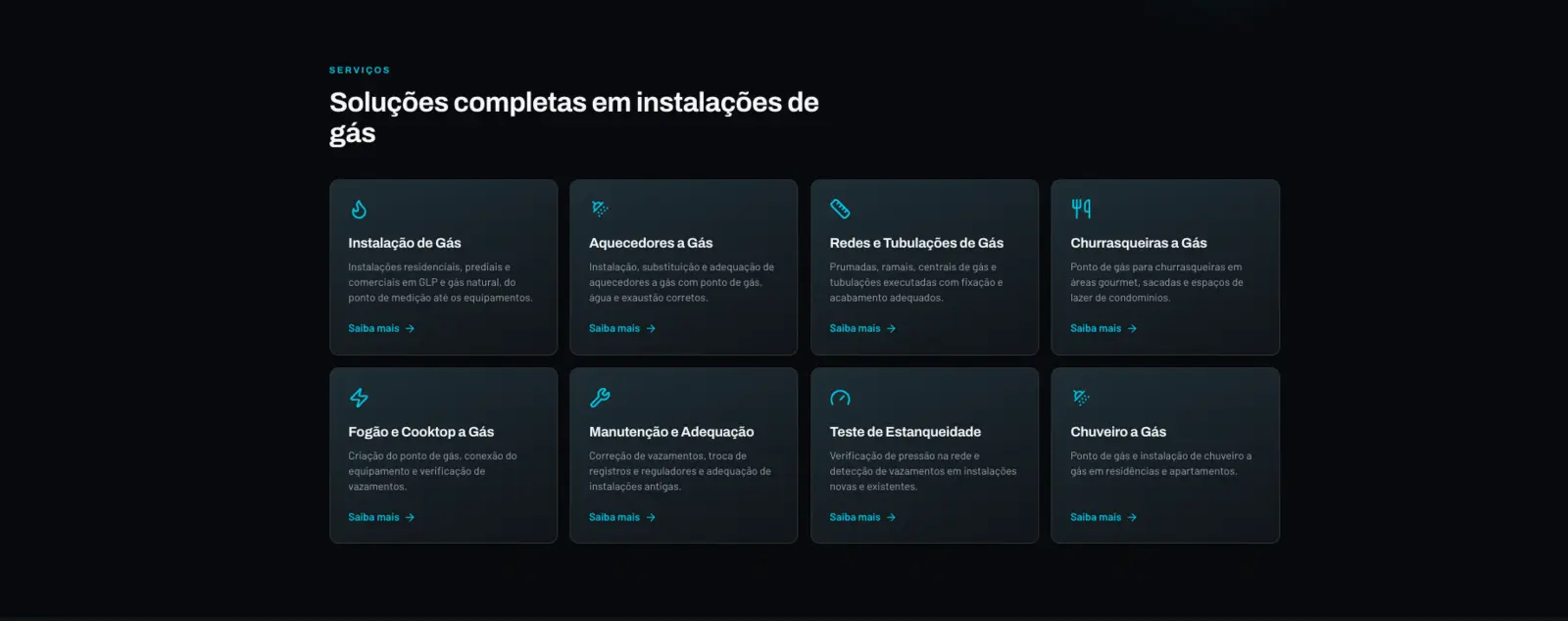 Tela do projeto Hilário Gás